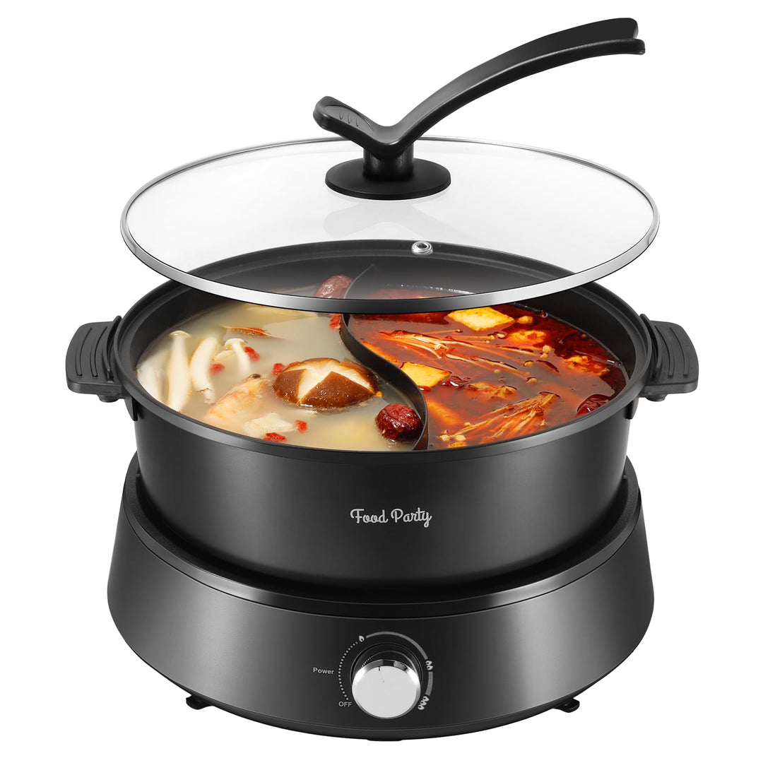 Elektrischer Hot Pot 4L Doppelseitig mit Antihaftbeschichtung fuer 2-6 Personen