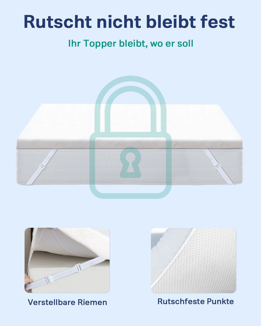 Matratzen Topper 180x200 cm H2/H3 Gel-Viscoschaum waschbar - Bild 7