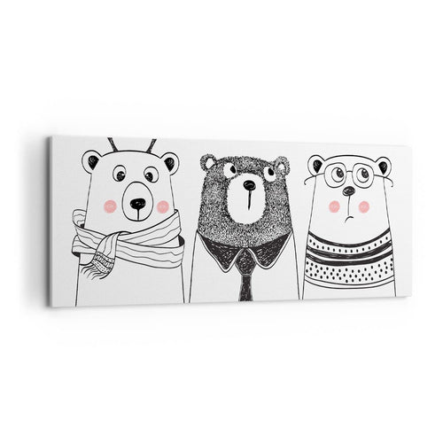 Leinwandbild Schwarz-Weiss Kindermotiv 120x50 cm aufhaengefertig