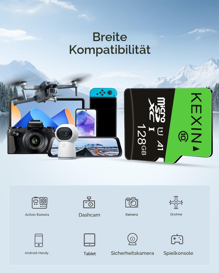 Micro SD Karte 128GB 3er-Pack A1 C10 U1 mit SD Adapter - Bild 2