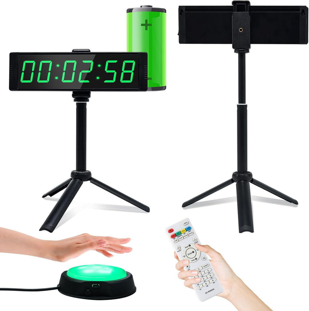 LED Intervall-Timer Stoppuhr mit Fernbedienung 12/24H Wanduhr