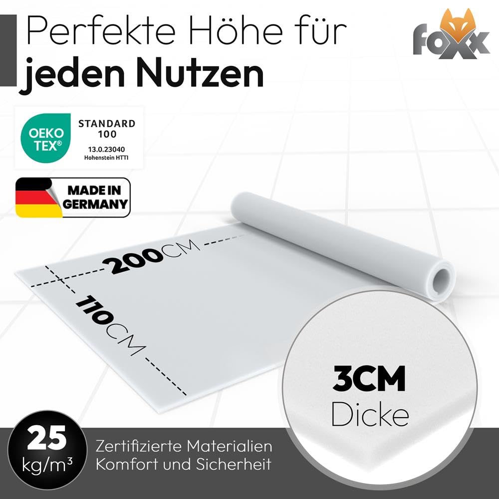 Schaumstoffplatte RG25 mittelfest 110x200x3 cm PU-Schaum Zuschnitt - Bild 6