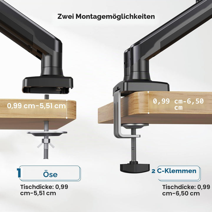 Dual Monitor Arm 2 Monitore 17-32 Zoll VESA 75/100 bis 10 kg - Bild 7