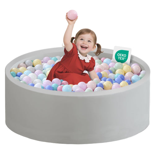 Bällebad Schaumstoff Rund 90x30 cm für Babys ab 1 Jahr