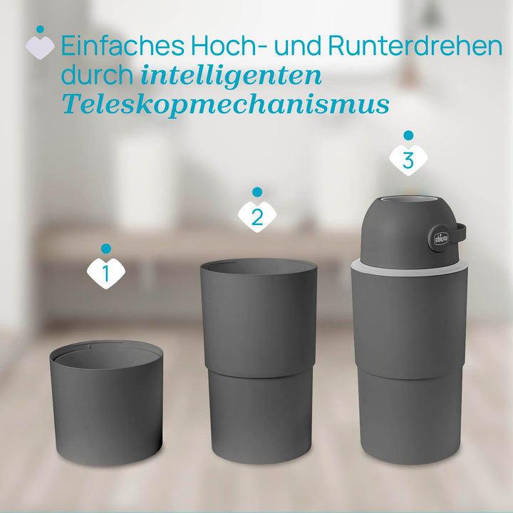 Windeleimer XL mit Geruchsverschluss faltbar bis 45 Windeln - Bild 4
