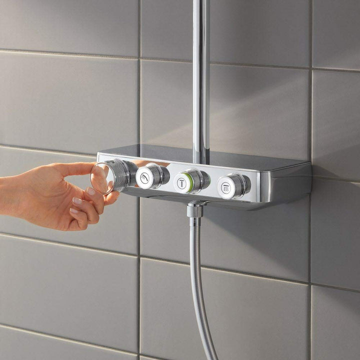 Duschsystem mit Thermostat und Regendusche 26cm Moon Weiss - Bild 5