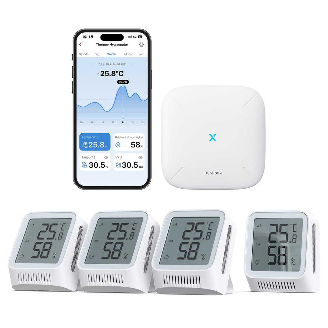 WLAN Hygrometer Thermometer Innen LCD 2,7 Zoll mit App