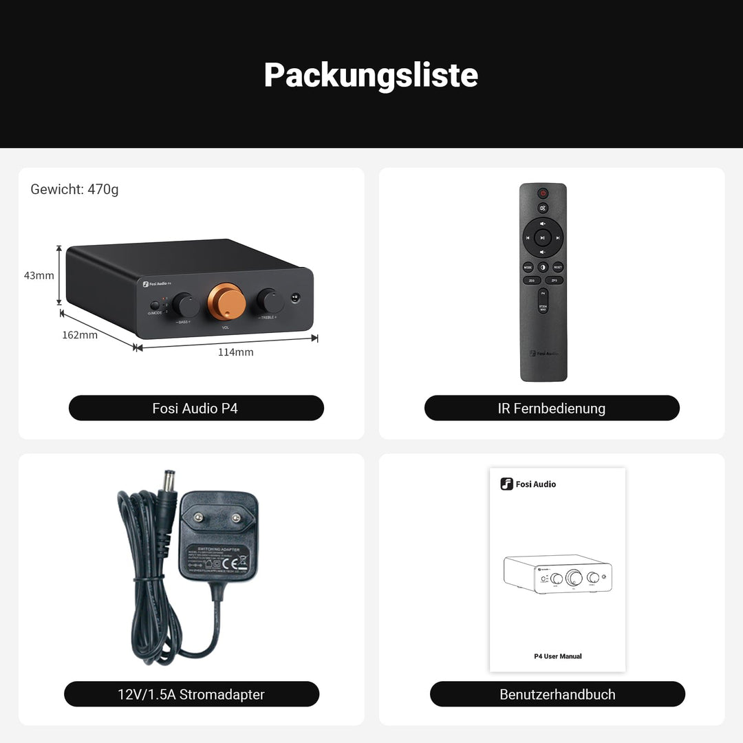 Stereo Vorverstärker Mini 3x RCA Eingang Fernbedienung Bass/Höhen - Bild 8