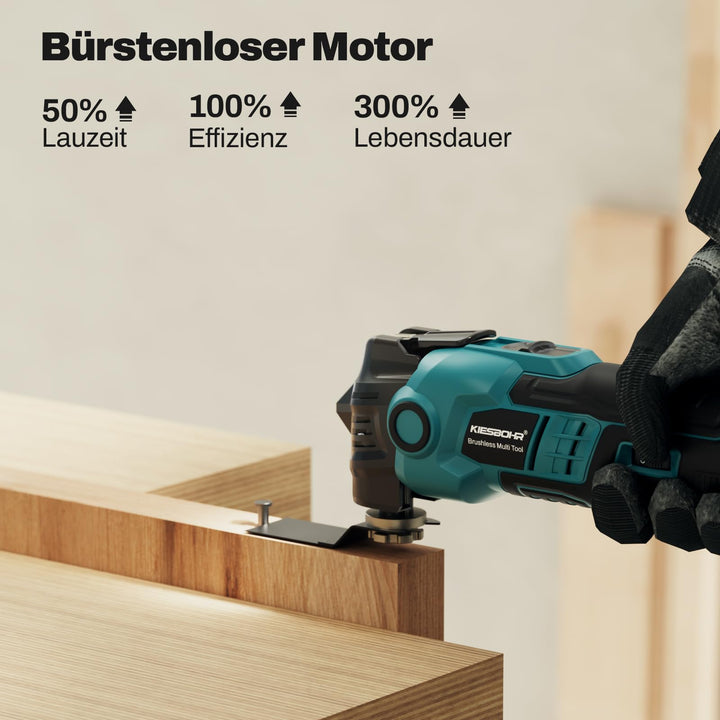 Multifunktionswerkzeug Bürstenlos 18V Makita-kompatibel mit 20-tlg. Zubehör - Bild 4