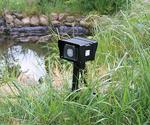 Gartensteckdose 2-fach mit Zeitschaltuhr IP44 Erdspieß 2m Kabel - Bild 4