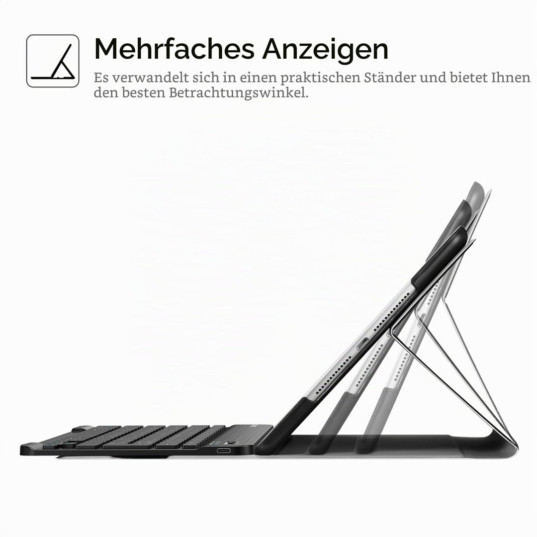 iPad Air 1 &amp; 2 Hülle mit Bluetooth-Tastatur abnehmbar Schwarz - Bild 4