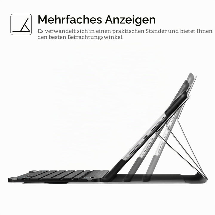 iPad Air 1 &amp; 2 Hülle mit Bluetooth-Tastatur abnehmbar Schwarz - Bild 4
