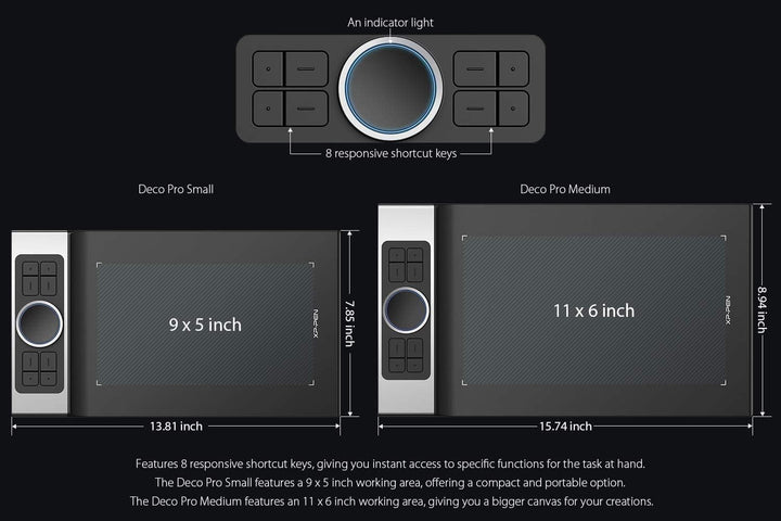 Grafiktablett 11x6 Zoll mit Touchpad 8192 Druckstufen 60° Neigung - Bild 6