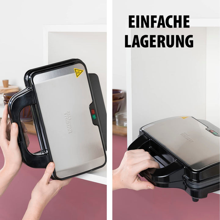 Sandwichmaker 2-fach mit extra tiefen Platten und Antihaftbeschichtung 900W - Bild 7