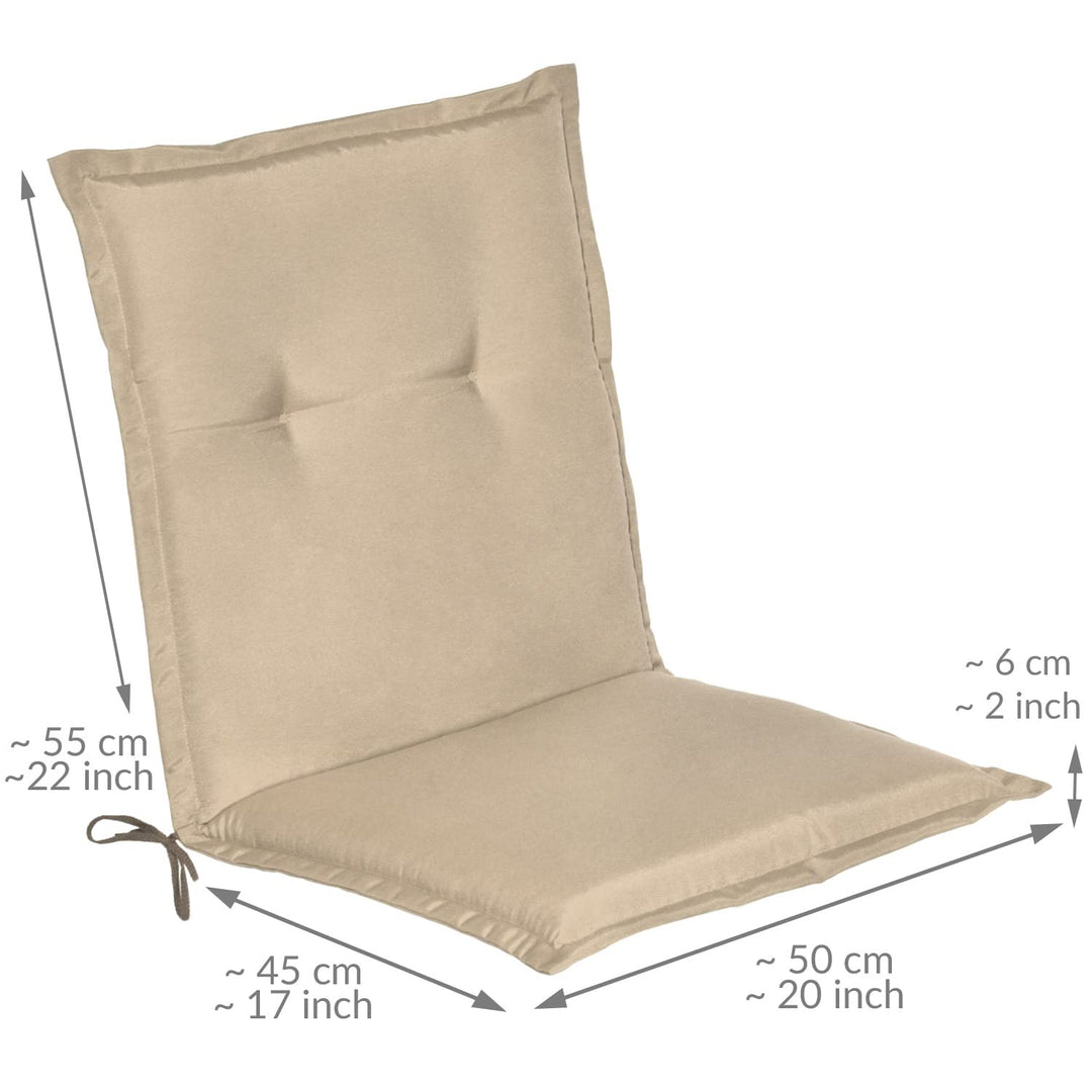 Niedriglehner Auflagen 6er-Set Baumwolle Schaumkern Natur UV5 - Bild 3