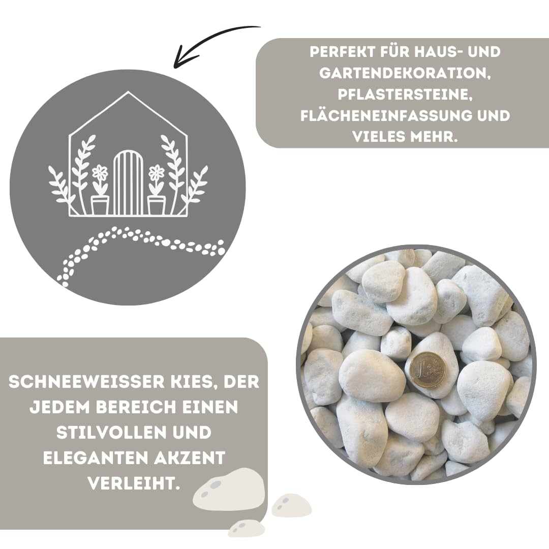 Marmorkies Carrara weiss 25-40 mm Zierkies Garten 10 kg - Bild 3