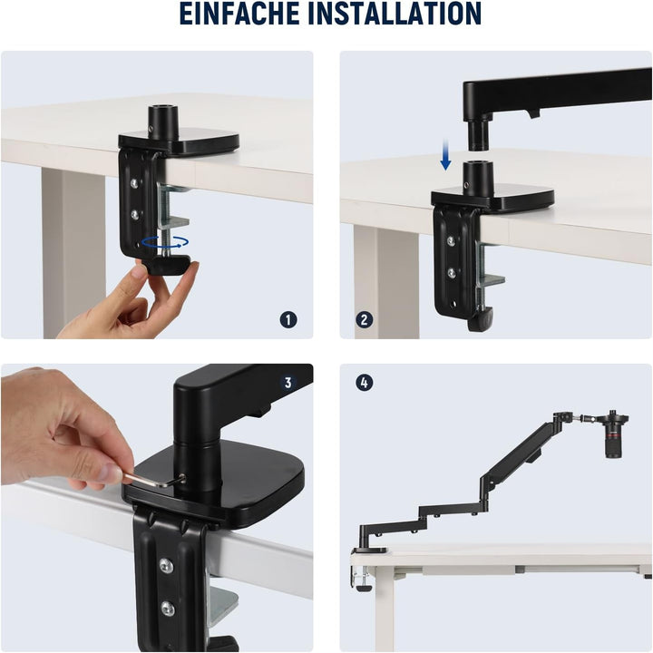 Mikrofon Tischarm flach Aluminium 76.8cm Reichweite 360° drehbar - Bild 9