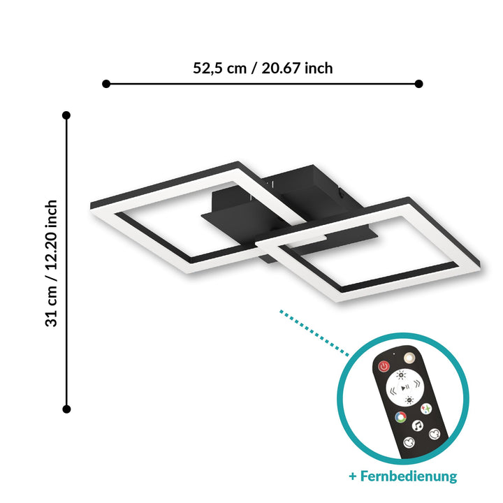 Deckenleuchte RGBIC LED mit Fernbedienung 52,5 cm Gaming Ambientebeleuchtung - Bild 6