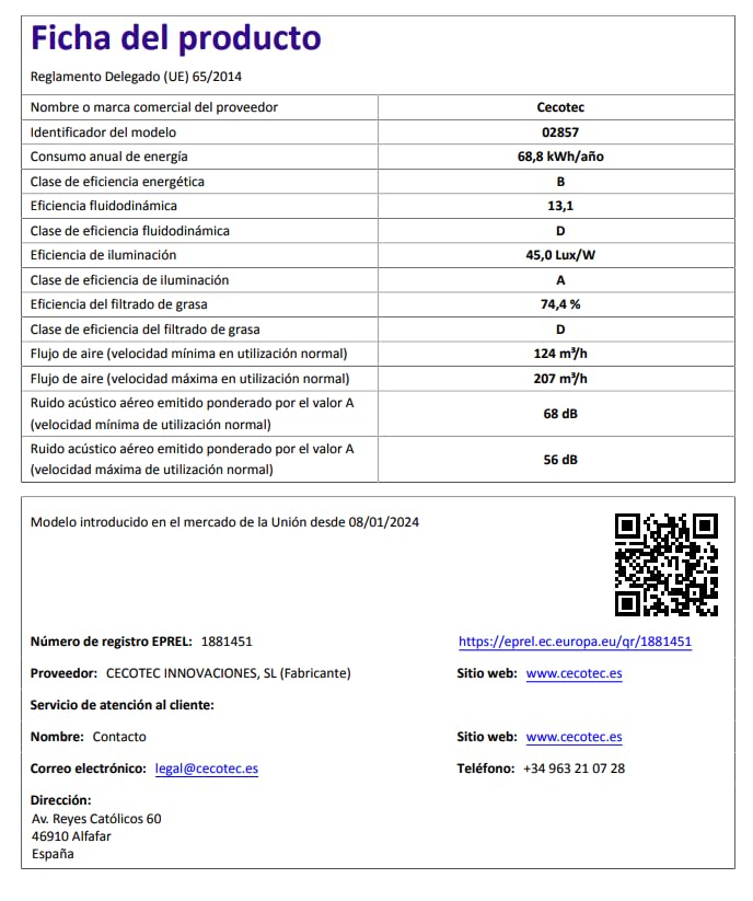Dunstabzugshaube 60 cm Schwarz 220m³/h 3 Stufen mechanisch - Bild 10