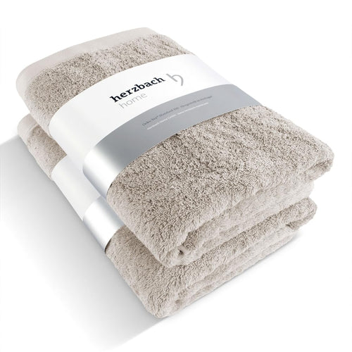Duschtuch 70x140 cm 2er Set 100% Baumwolle Frottee sandgrau