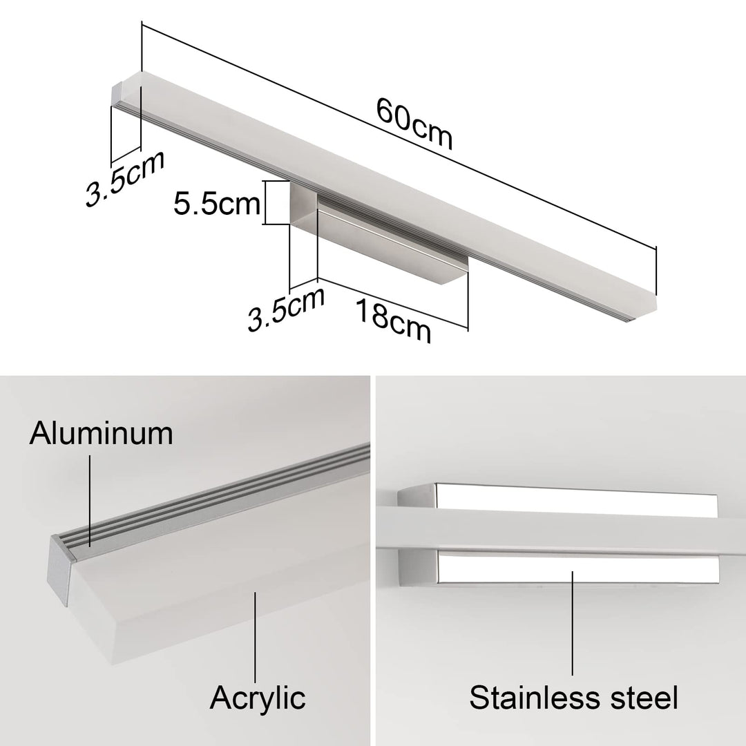 Spiegelleuchte Bad LED 14W 60cm IP44 Warmweiss Chrom - Bild 5