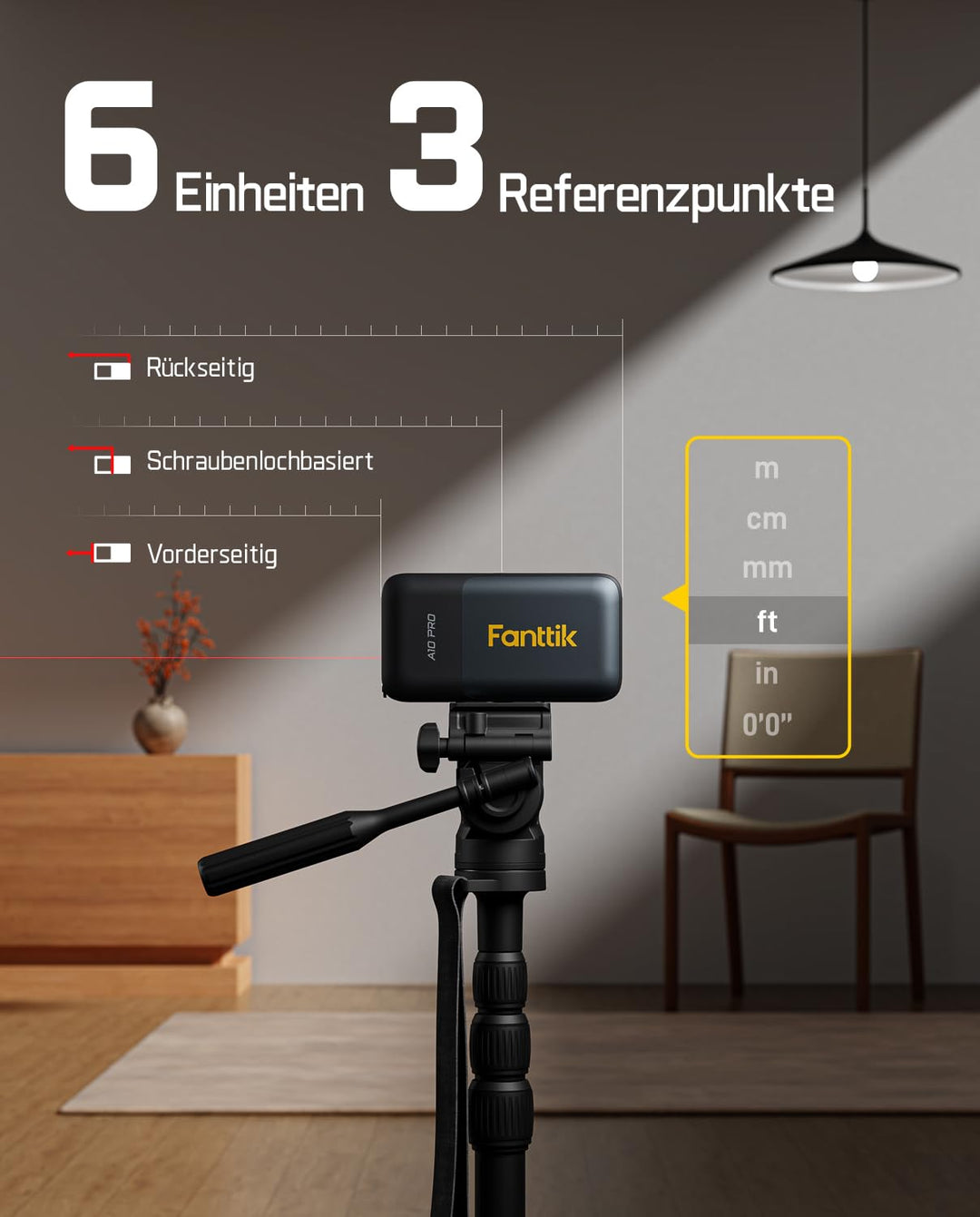 Laser-Entfernungsmesser 2-in-1 mit Massband 50m IPS-Display - Bild 5
