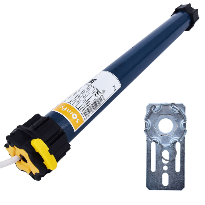 Rollladenmotor Rohrmotor 10 Nm / 17 rpm fuer 60mm Achtkantwelle mit Anschraublager