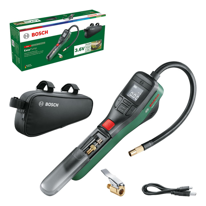 Akku-Luftpumpe 10,3 bar mit Autostopp für Fahrrad und Auto