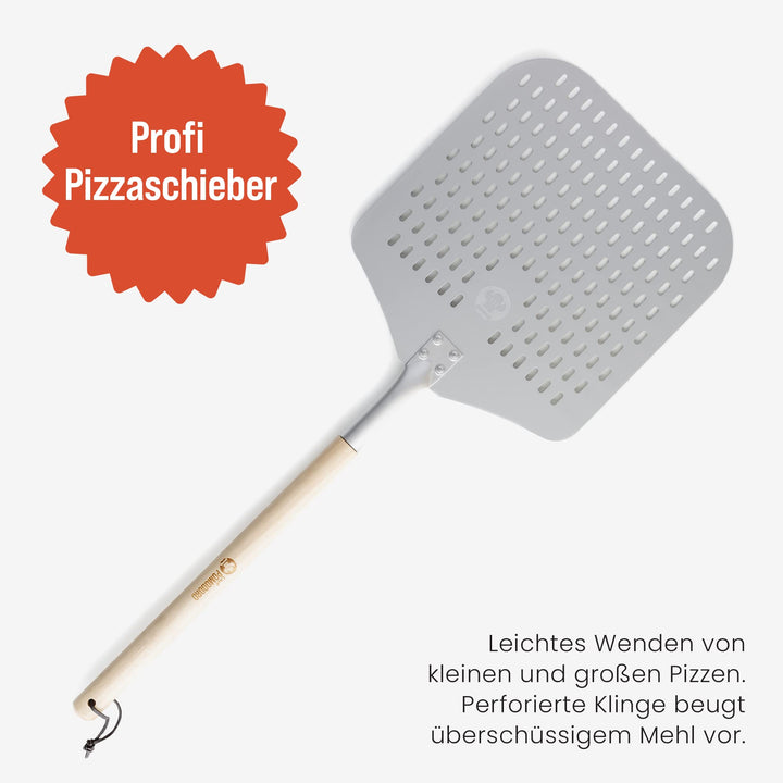 Pizzaschieber perforiert Aluminium mit Buchenholzgriff 124 cm - Bild 2