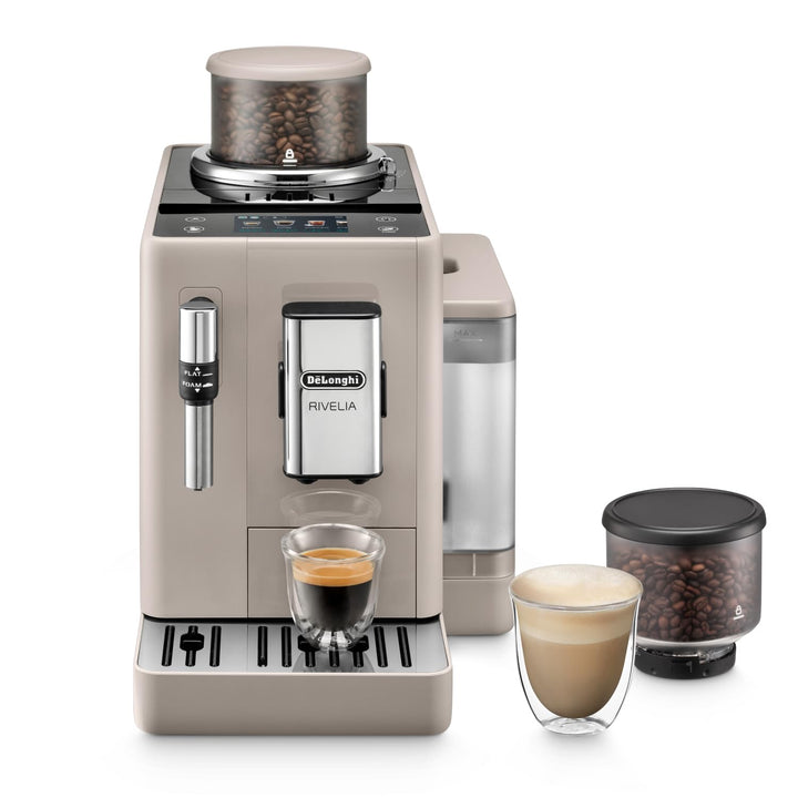 Kaffeevollautomat 8 Getränke Touch-Display Bohnenwechsel kompakt Beige