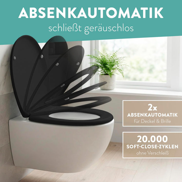 Toilettensitz oval Duroplast antibakteriell Softclose schwarz - Bild 3
