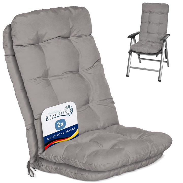 Hochlehner Auflagen 2er Set 100% Polyester UV5 für Gartenstühle