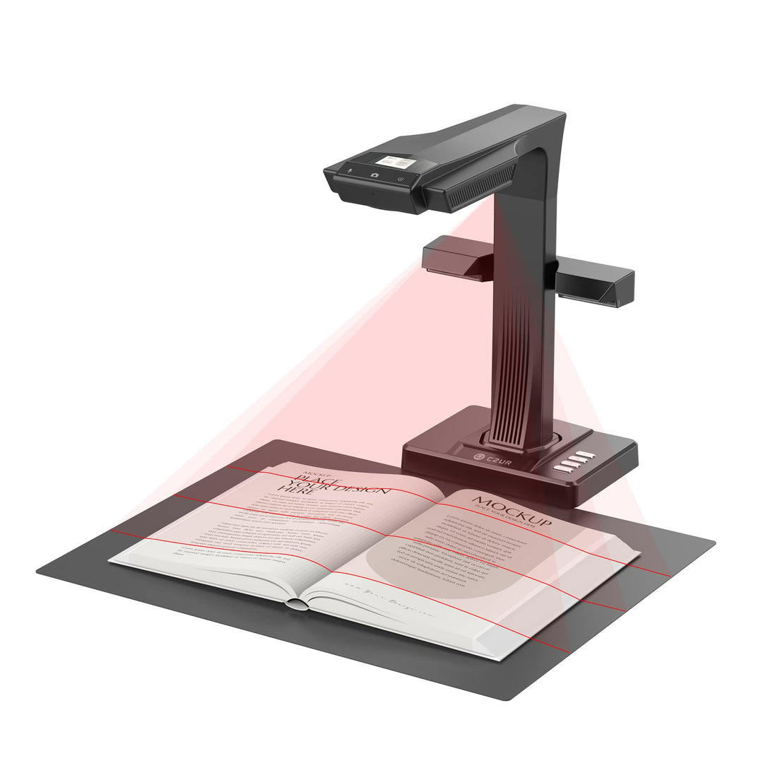 Buchscanner 16 MP A3 mit OCR und Laser-Abflachung fuer Windows &amp; macOS