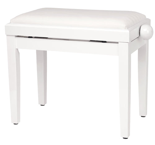 Klavierbank Weiss Hochglanz höhenverstellbar 47–56 cm Spindel