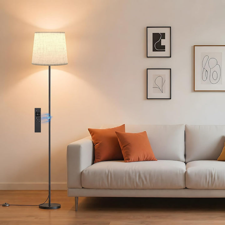 Stehlampe Wohnzimmer Leinen-Schirm 9W E27 mit Fernbedienung