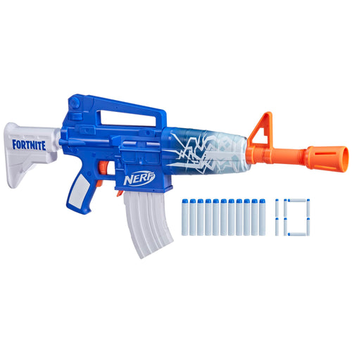 Motorisierter Dart-Blaster Fortnite-Design blau mit 10-Dart-Clip