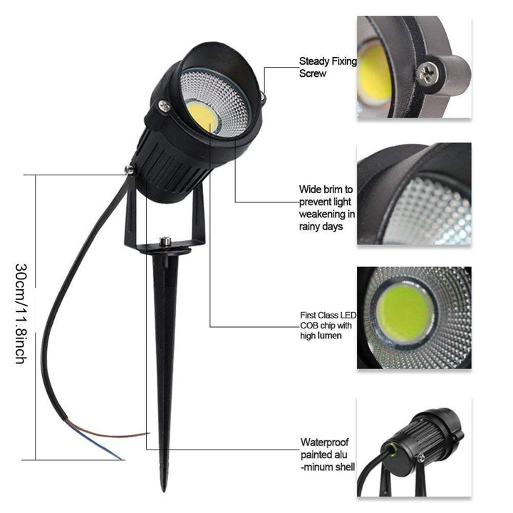 COB LED Gartenstrahler 4er-Set 5W IP65 Kaltweiß Aussen - Bild 2