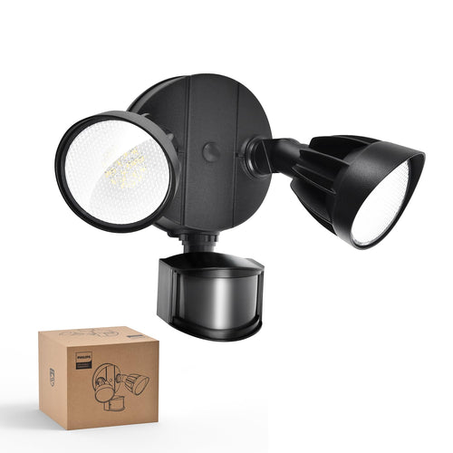 LED Aussenstrahler 21W 3000lm mit PIR-Sensor 2 Köpfe IP54