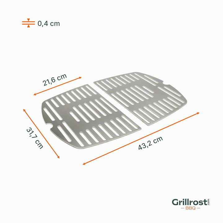 Grillrost Edelstahl zweiteilig für Weber Q100 / Q1000 spülmaschinenfest - Bild 5