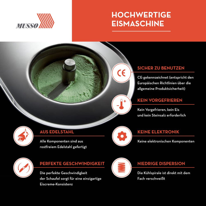 Eismaschine mit Kompressor Edelstahl 0,75 l Gelato Sorbet Slush - Bild 3