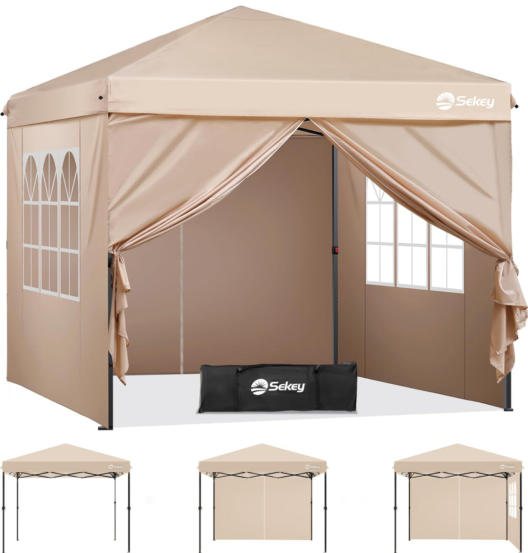 Faltpavillon 3x3 m Pop-Up mit 4 Seitenwänden 420D Oxford khaki