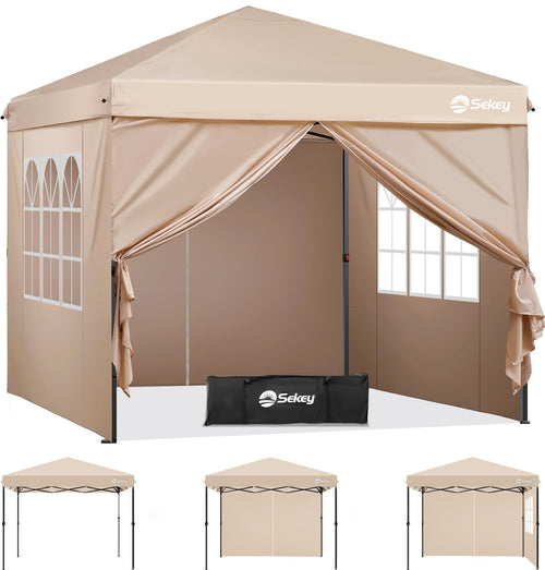Faltpavillon 3x3 m Pop-Up mit 4 Seitenwänden 420D Oxford khaki