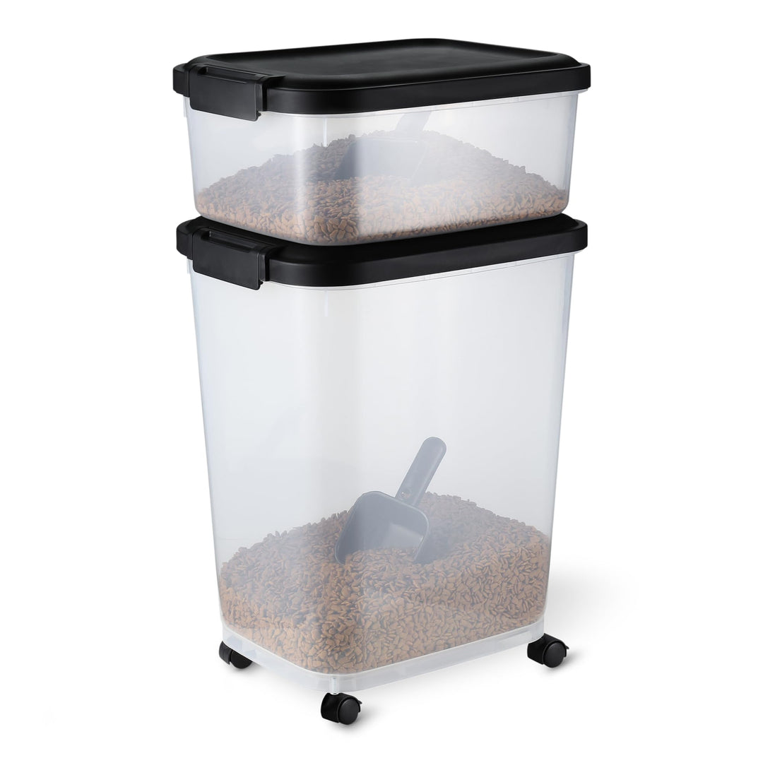 Tierfutterbehälter 2er-Set BPA-frei 4,5 kg + 13,6 kg mit Rollen