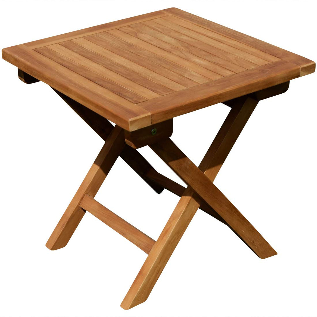 Klapptisch Teak Holz 45x45 cm Garten Beistelltisch klappbar
