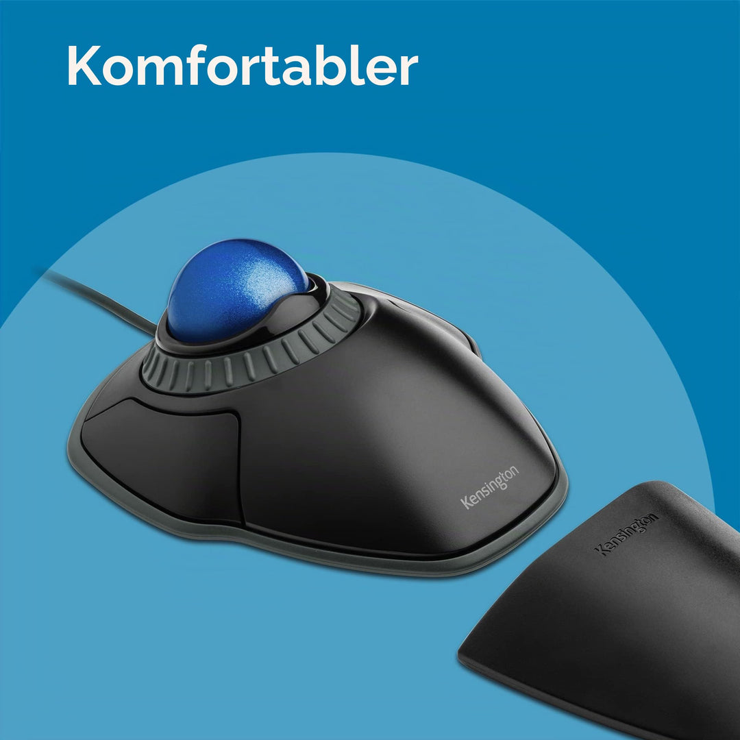 Trackball-Maus kabelgebunden mit Scroll-Ring 40mm Kugel ergonomisch - Bild 2