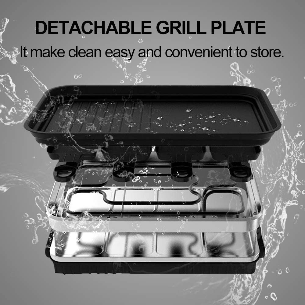 Raclette Grill 8 Personen mit Grillplatte und 8 Pfännchen 1500W - Bild 6
