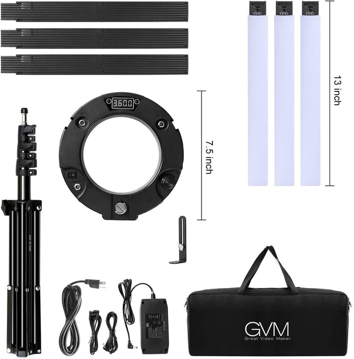 LED Ringlicht Set mit Stativ 90W, 6 Lichtleisten, CRI 97+ - Bild 8
