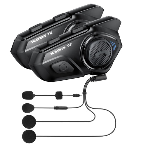 Motorrad Helm Headset 2er-Set Bluetooth 5.1 mit Gegensprechanlage 300m