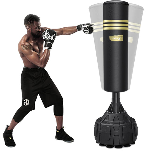 Standboxsack 165 cm PU-Leder mit Saugnapf-Basis fuer MMA & Boxtraining