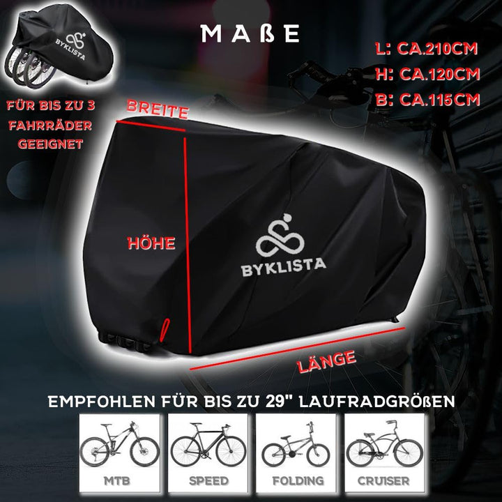 Fahrradgarage für 2-3 Räder 210D Oxford wasserdicht schwarz - Bild 5